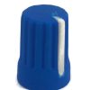 Blue Rubber Knob 15x20mm D Shaft 6x4.5mm