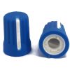 Blue Rubber Knob 15x20mm D Shaft 6x4.5mm