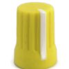 A-6032.jpg Yellow Rubber Knob 15x20mm D Shaft 6x4.5mm