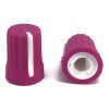 Pink Rubber Knob 15x20mm D Shaft 6x4.5mm