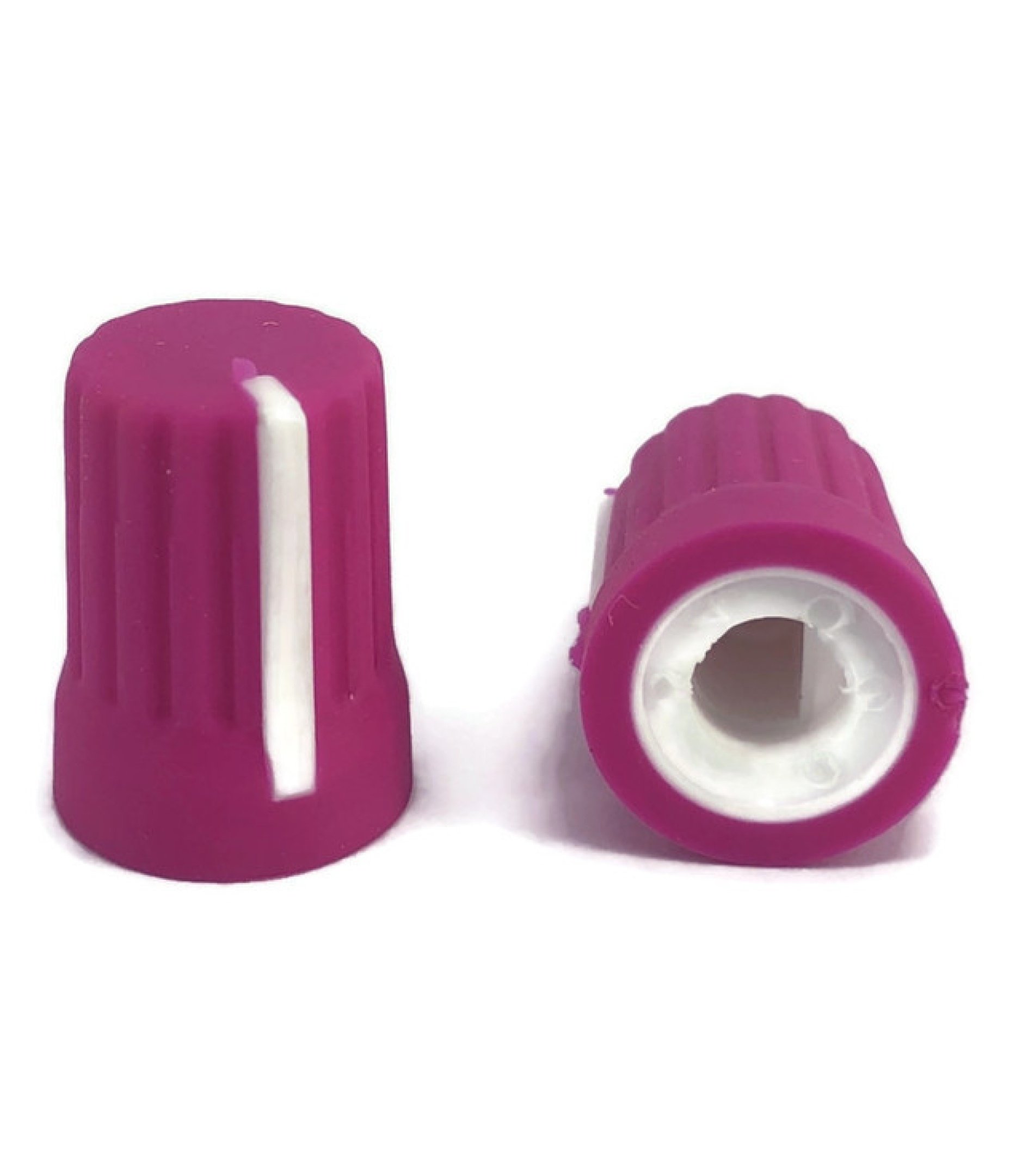 Pink Rubber Knob 15x20mm D Shaft 6x4.5mm