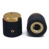 Rippel Black knob Gold Top 18x19mm Shaft Hole: 6.35mm