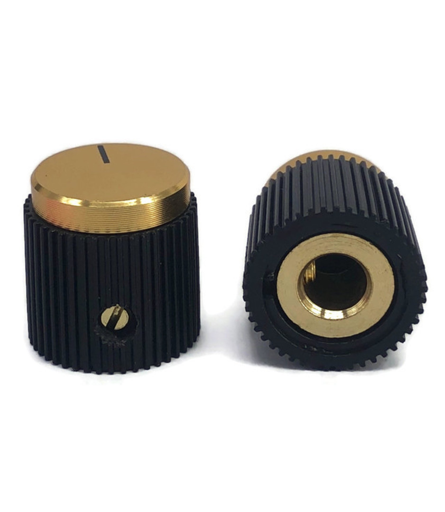 Rippel Black knob Gold Top 18x19mm Shaft Hole: 6.35mm