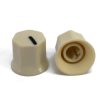 Cream Plastic knob 15x14mm D Shaft 6x4.5mm