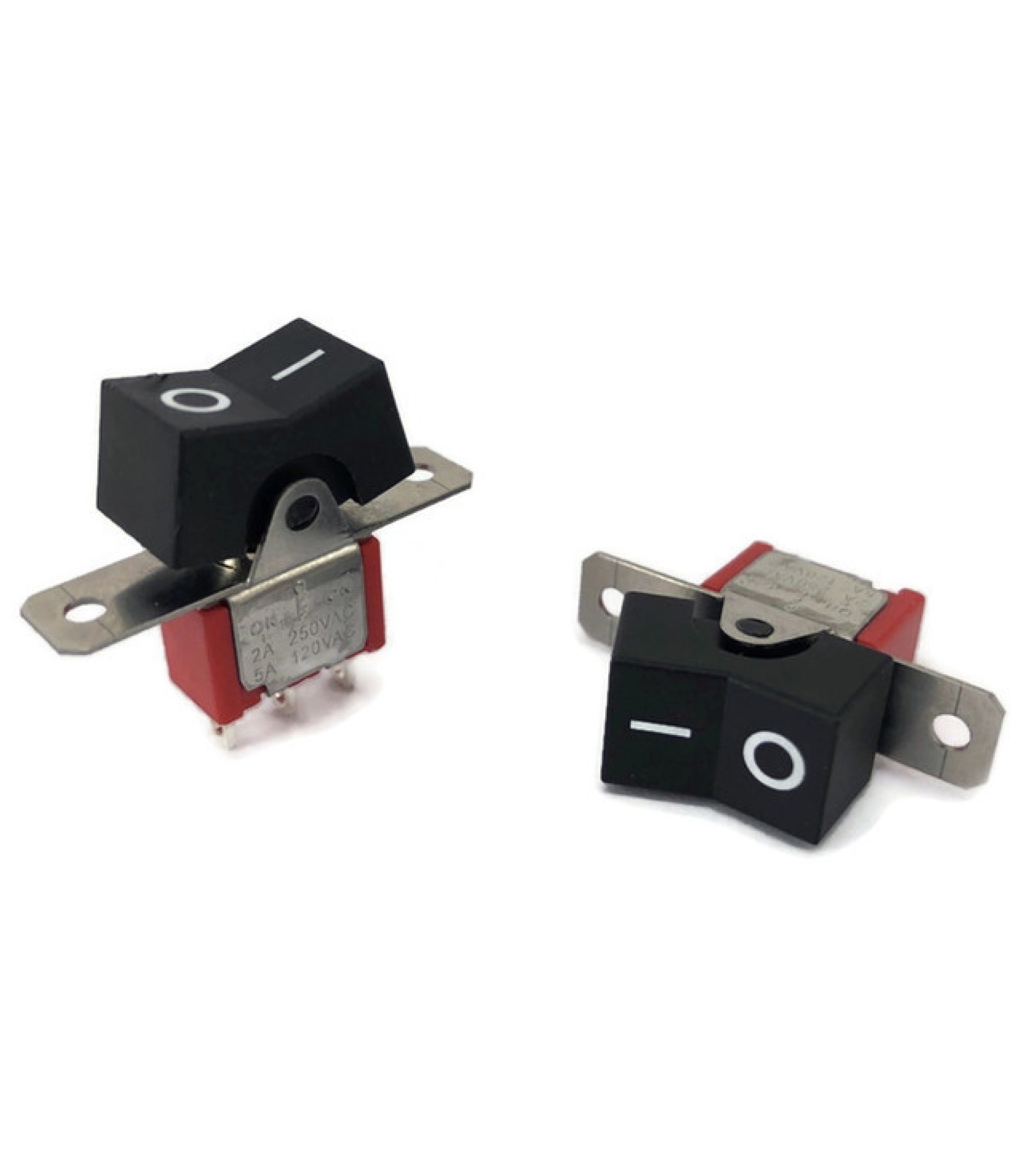 Mini Rocker Switch ON-OFF-ON SPDT Black Actuator with Marking