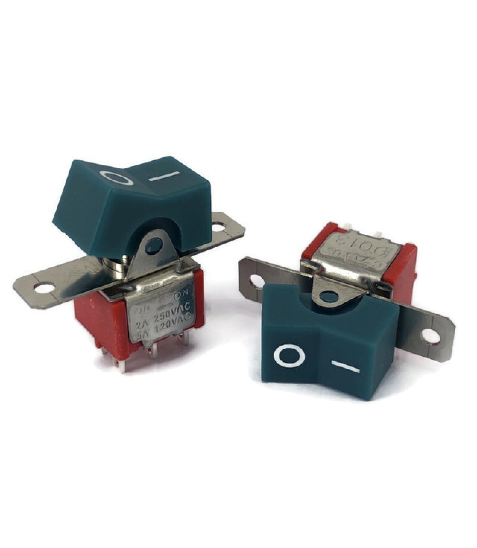 Mini Rocker Switch ON-ON DPDT Green Actuator with Marking
