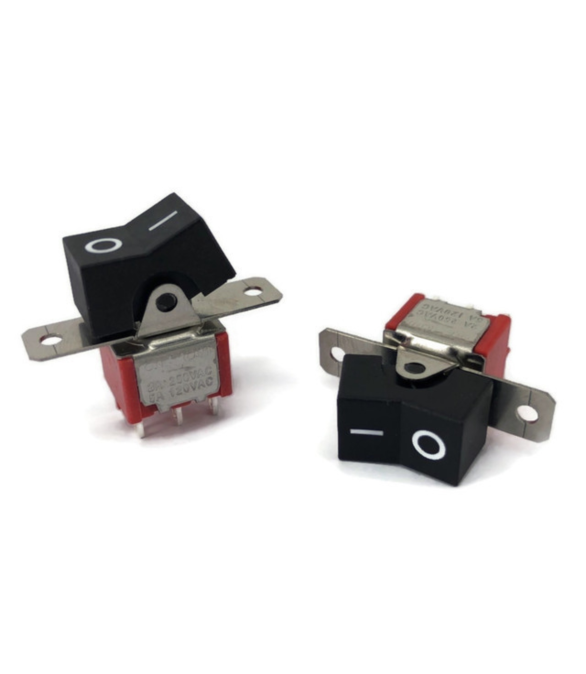 A-6108-1.jpg Mini Rocker Switch Momentary ON-(ON) DPDT Black Actuator with Marking