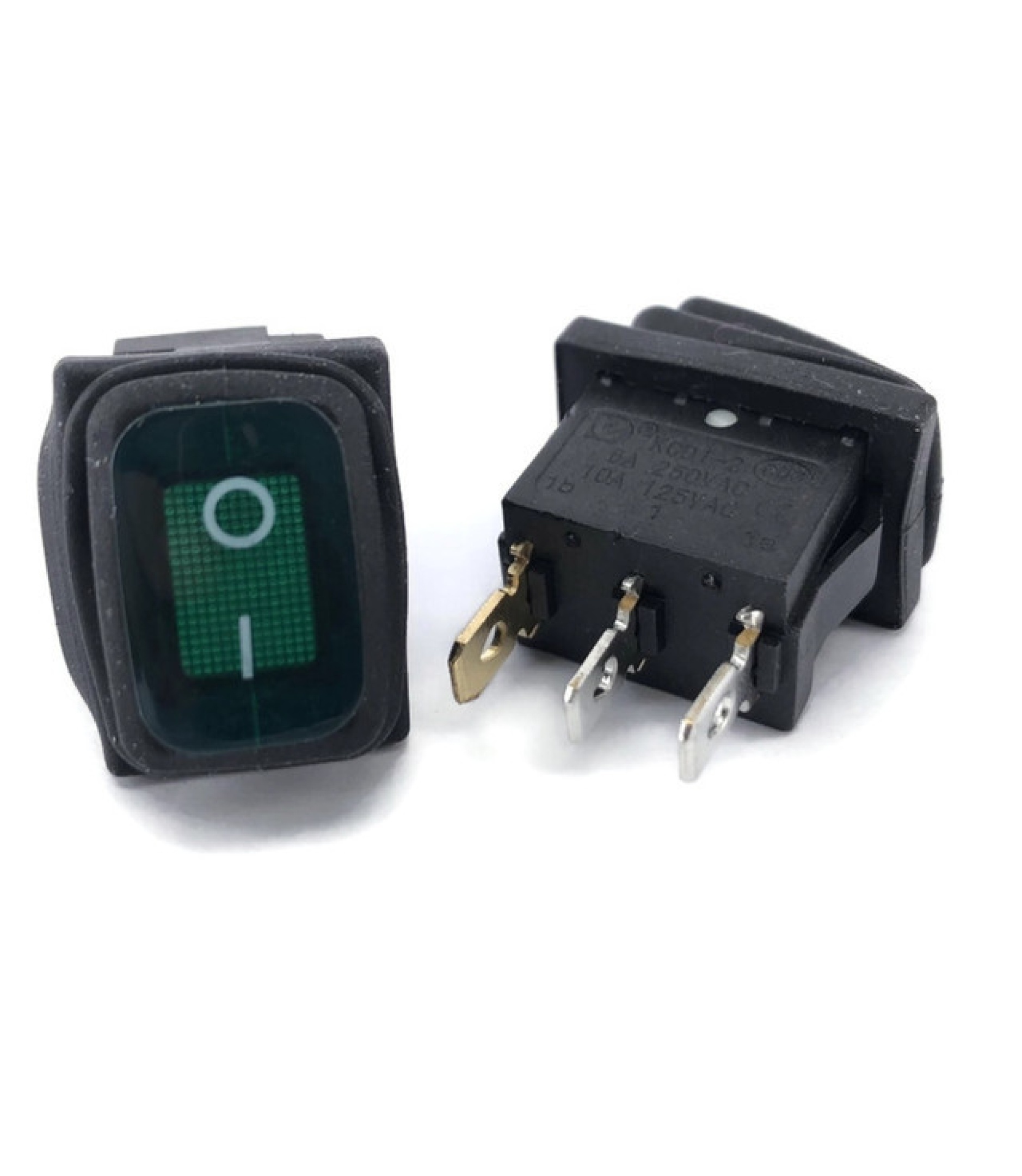 Waterproof Rocker Switch Green ON/OFF SPST Panel Mount LAMP 12V