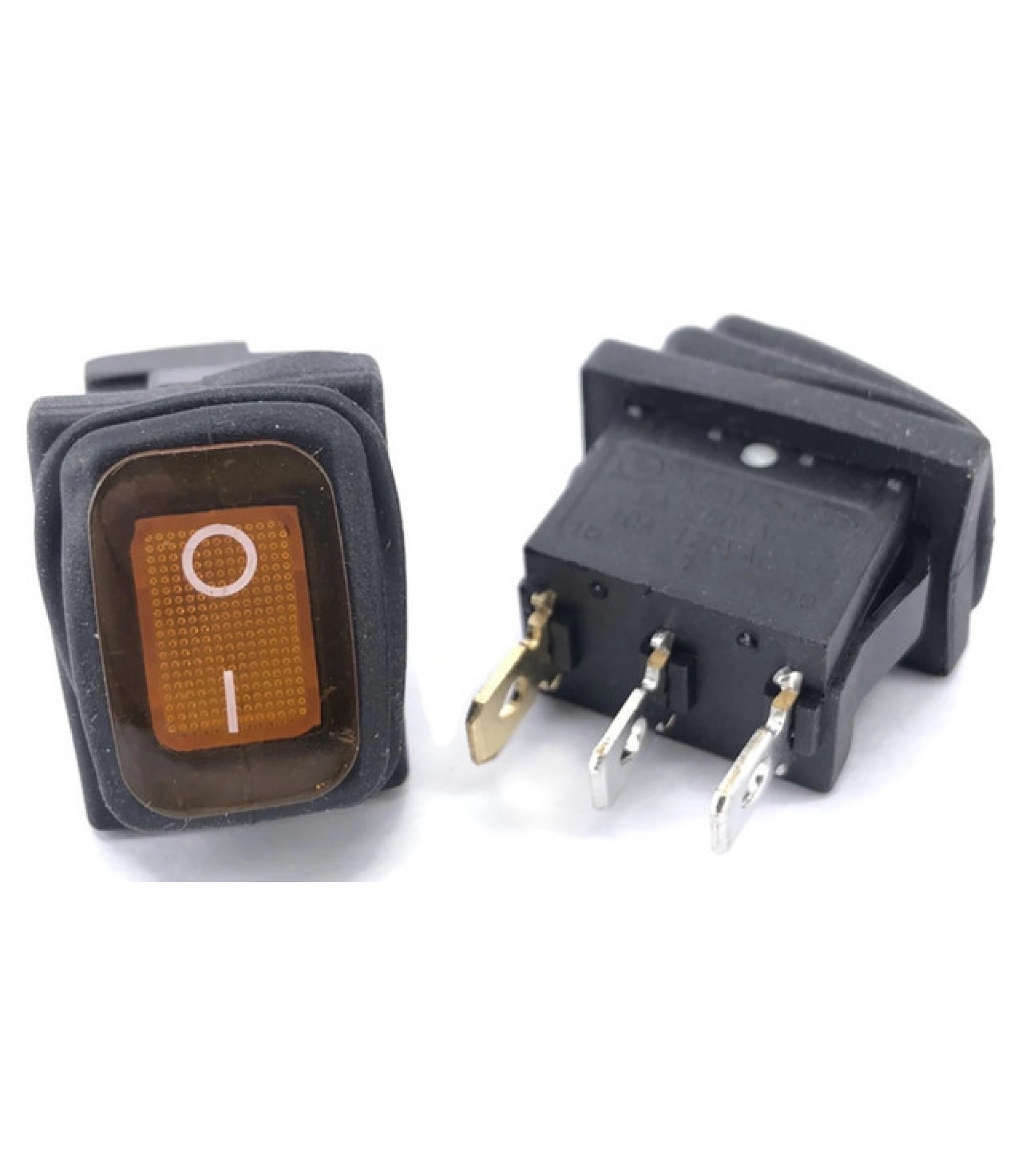 Waterproof Rocker Switch Yellow ON/OFF SPST Panel Mount LAMP 12V