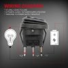 Round Waterproof Rocker Switch Red ON/OFF SPST Panel Mount LAMP 12V