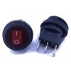 Round Waterproof Rocker Switch Red ON/OFF SPST Panel Mount LAMP 12V