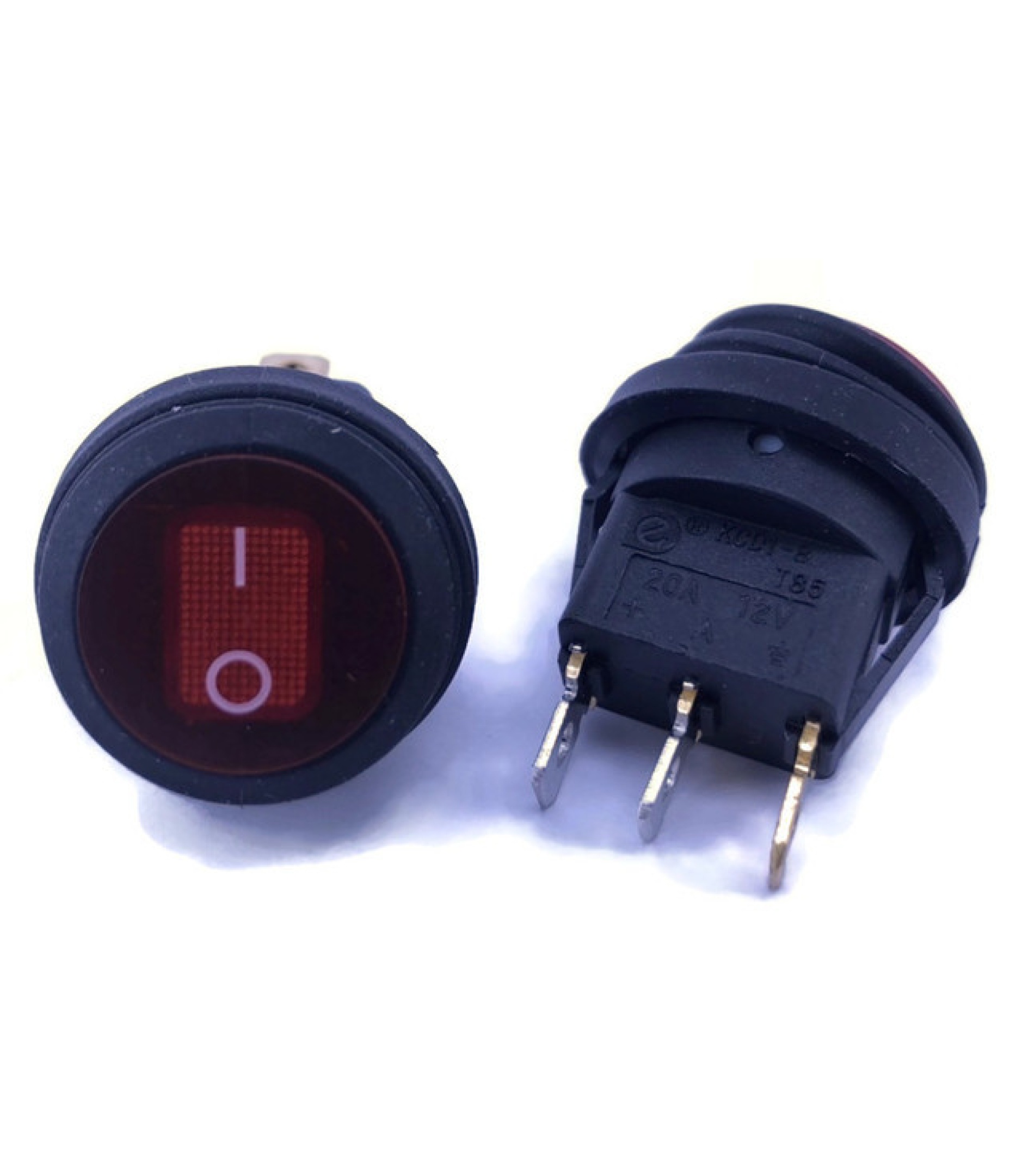 Round Waterproof Rocker Switch Red ON/OFF SPST Panel Mount LAMP 12V