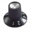 Black Knob Silver top with White Numbering 1 to 10 23x18mm Shaft 6x18T