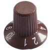 Brown Knob with white Numbering 1 to 10 23x18mm Shaft 6x18T
