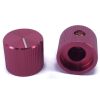 Knurled Aluminum Red Knob 13x15mm
