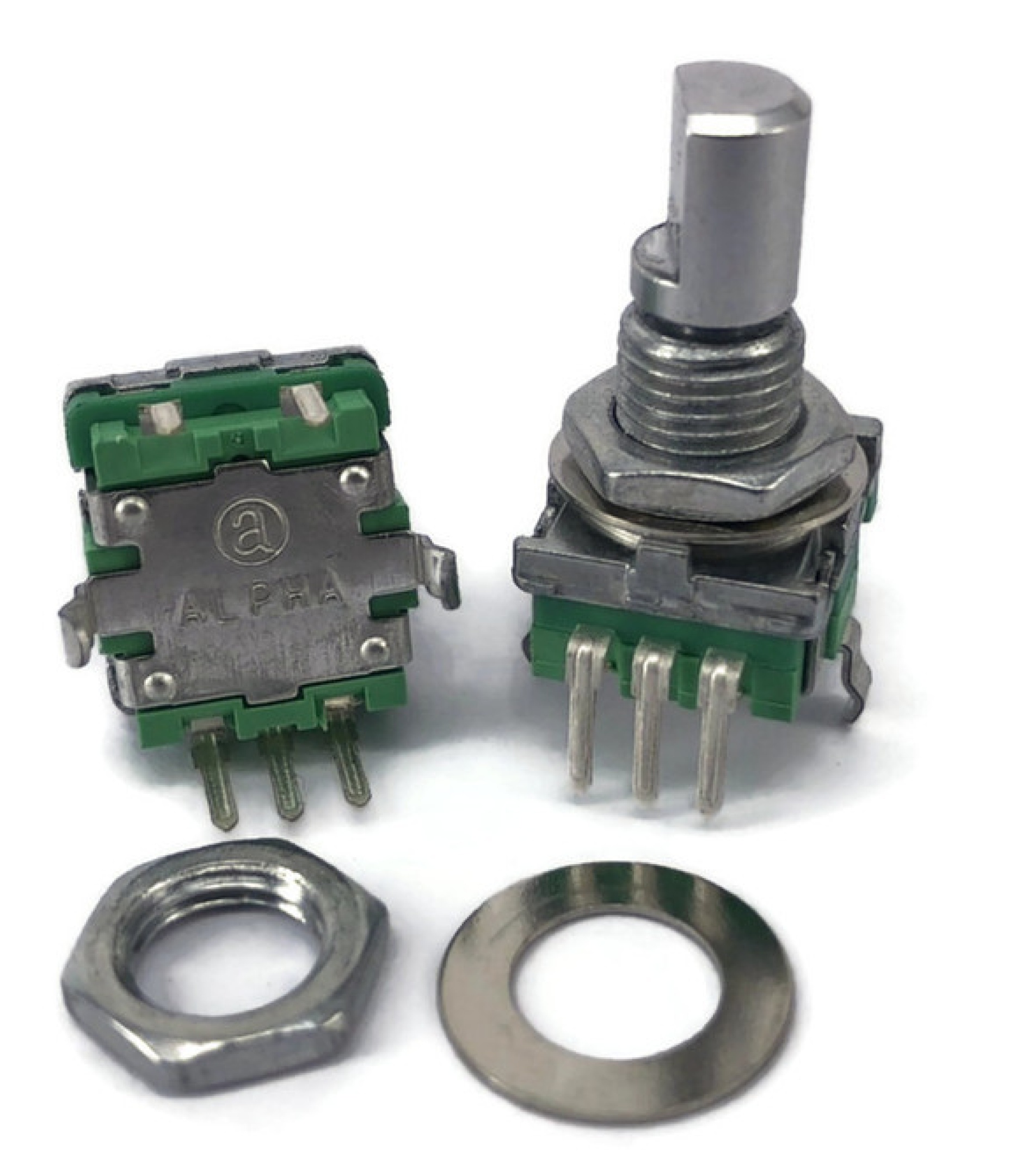 ROTARY ENCODER 11mm 20 Detents D shaft With Switch Vertical