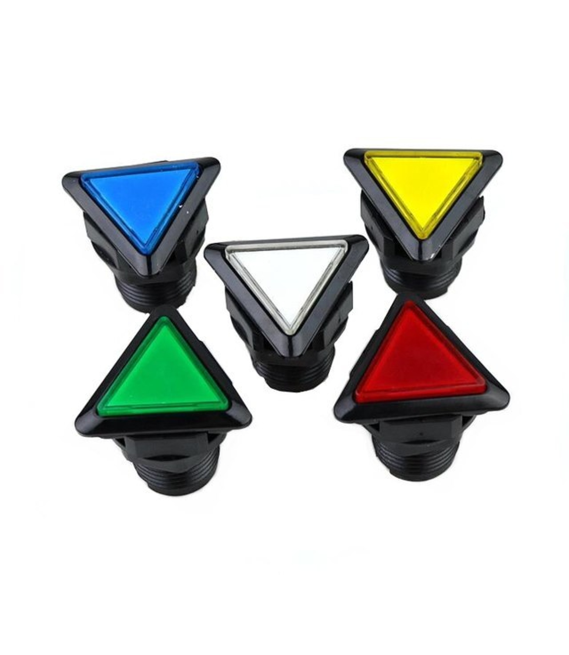 Red Triangle Illuminated Push Button Switch SPDT Momentary 12V