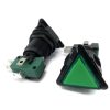Green Triangle Illuminated Push Button Switch SPDT Momentary 12V