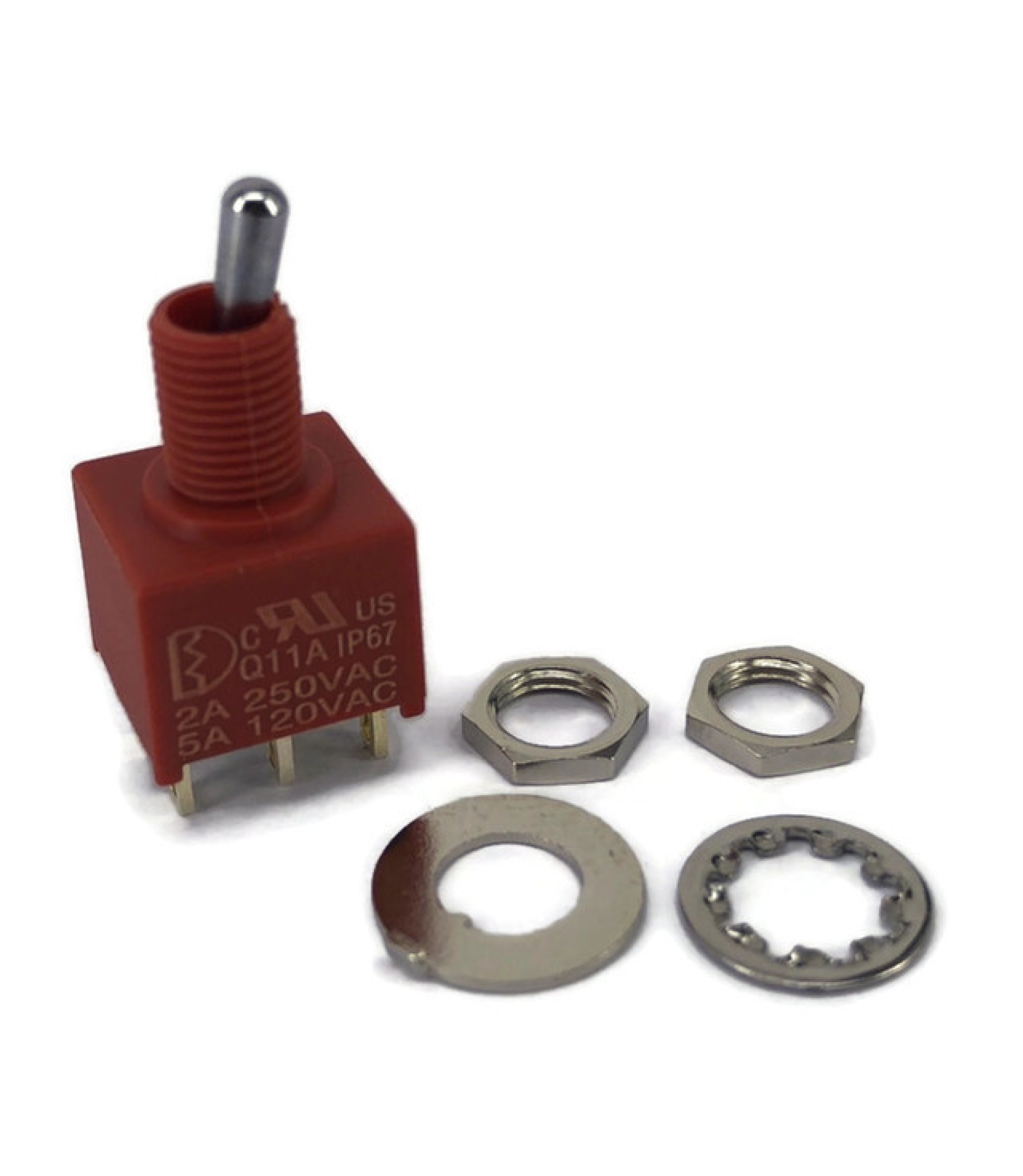 Seales Mini Toggle Switch 1A Series DPDT On-On Short Lever