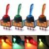 Auto Toggle Switch SPST On-Off Blue LED 12V
