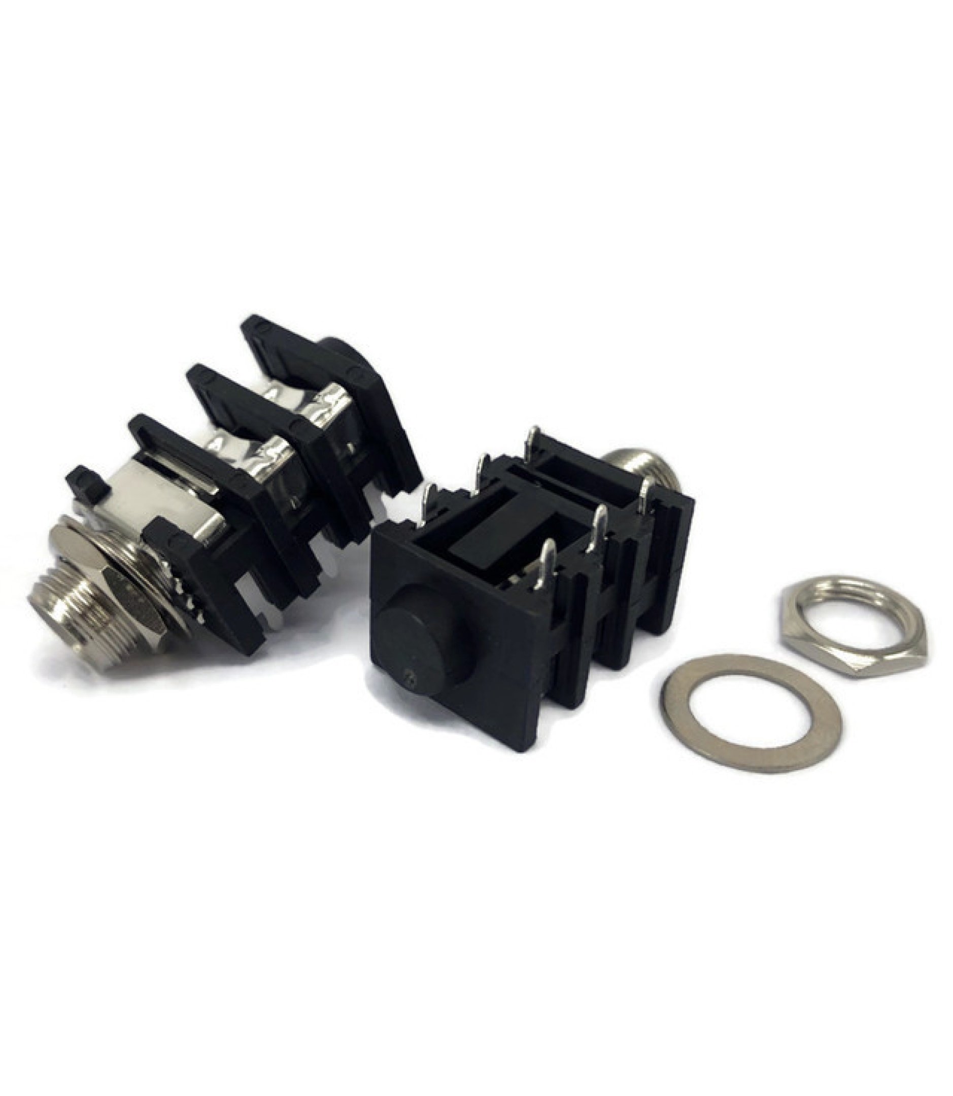 6.35mm 1/4" Stereo Insulated Switched Cylindrical Socket Jack PCB Pins
