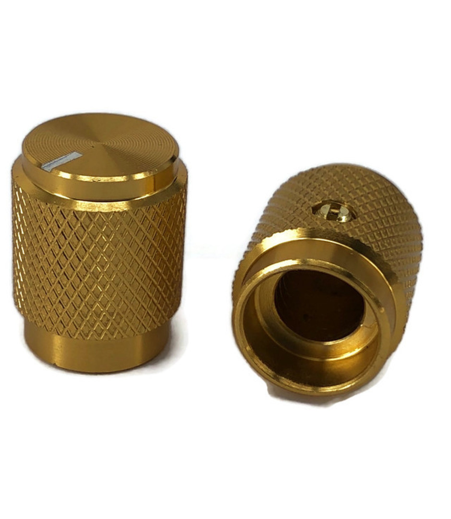 Aluminum Control Knurled knob Gold color 13x16mm Shaft hole 6.4mm