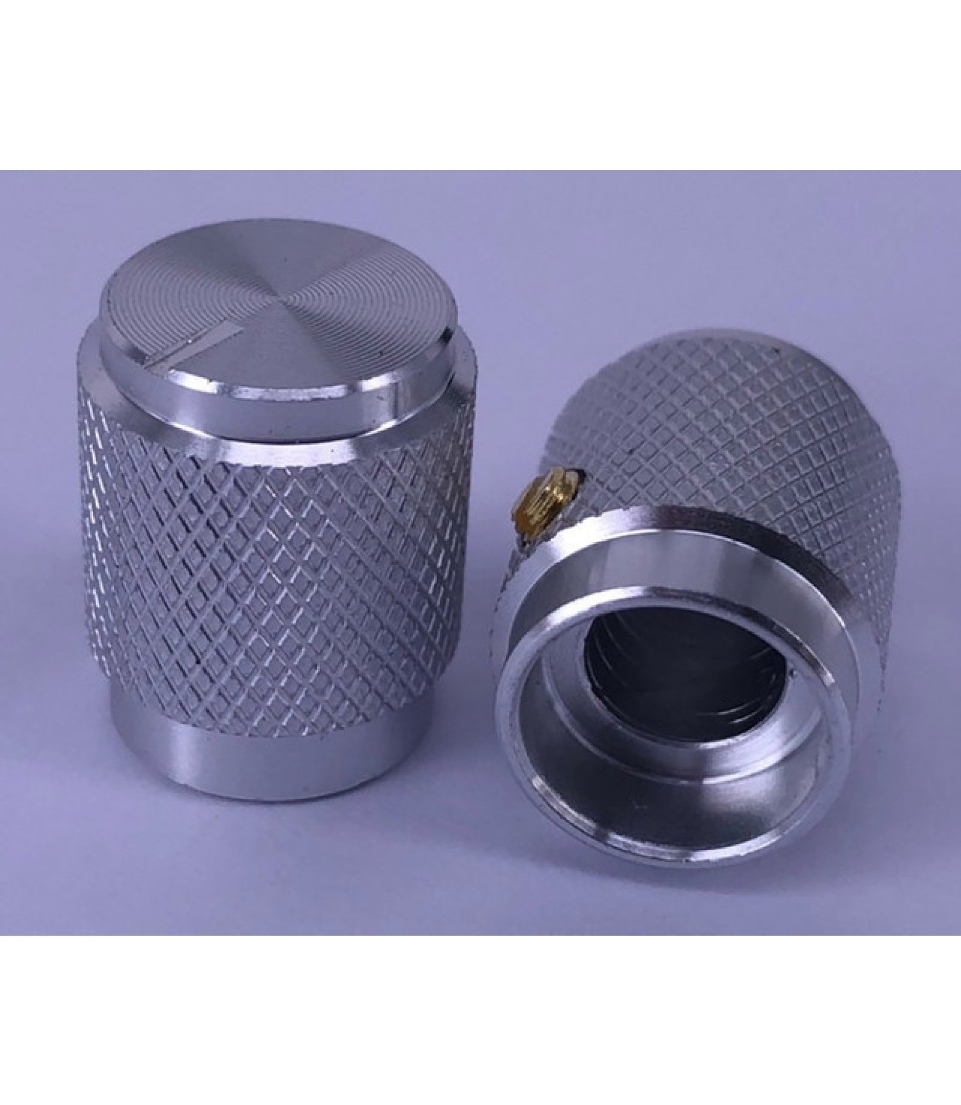 Aluminum Control Knurled knob Silver color 13x16mm Shaft hole 6.4mm