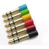 Red 6.35mm 1/4" Male Stereo Plug To 3.5mm Female Jack Audio Adapter Connector