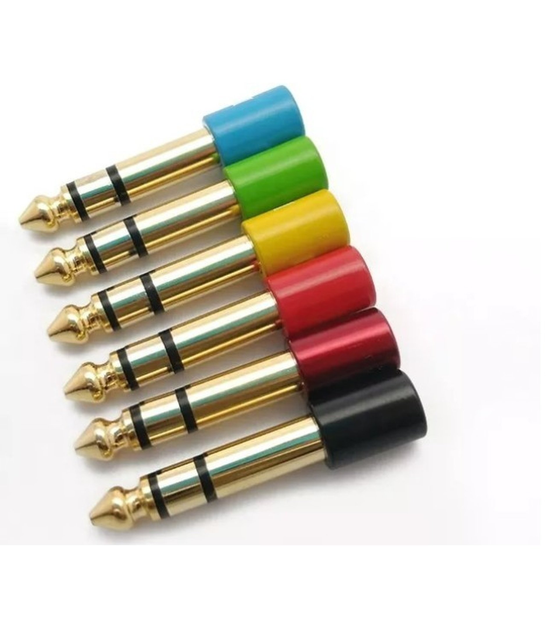 A-6518-2_4.jpg Blue 6.35mm 1/4" Male Stereo Plug To 3.5mm Female Jack Audio Adapter Connector