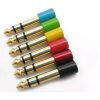 Green 6.35mm 1/4" Male Stereo Plug To 3.5mm Female Jack Audio Adapter Connector