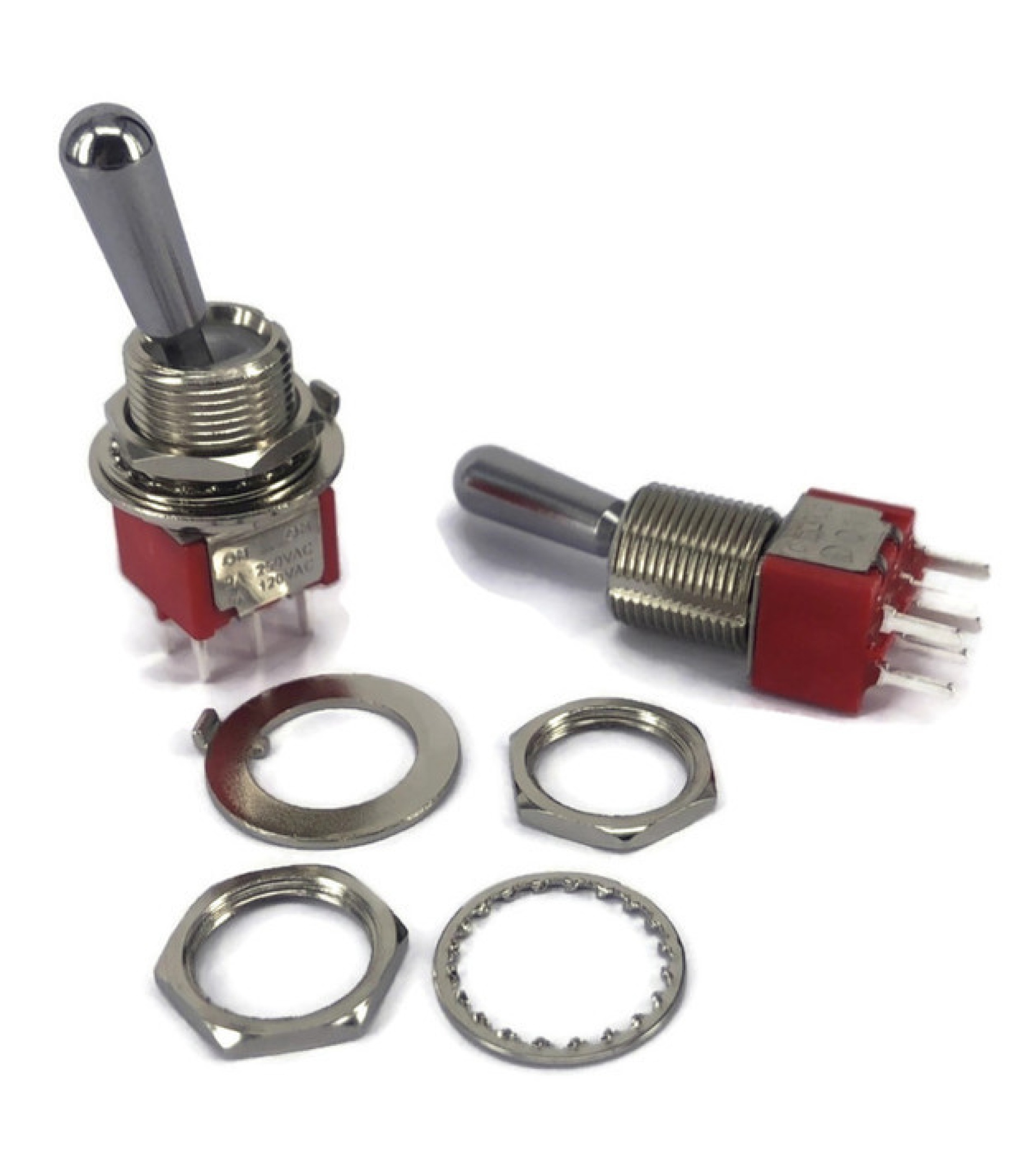 Mini Toggle Switch 1M Series DPDT On-On PC Thru-Hole 15/32 Bushing