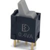 Sub-Mini Rocker Switch 4U Series SPDT ON-ON Gray Lever PCB Pins