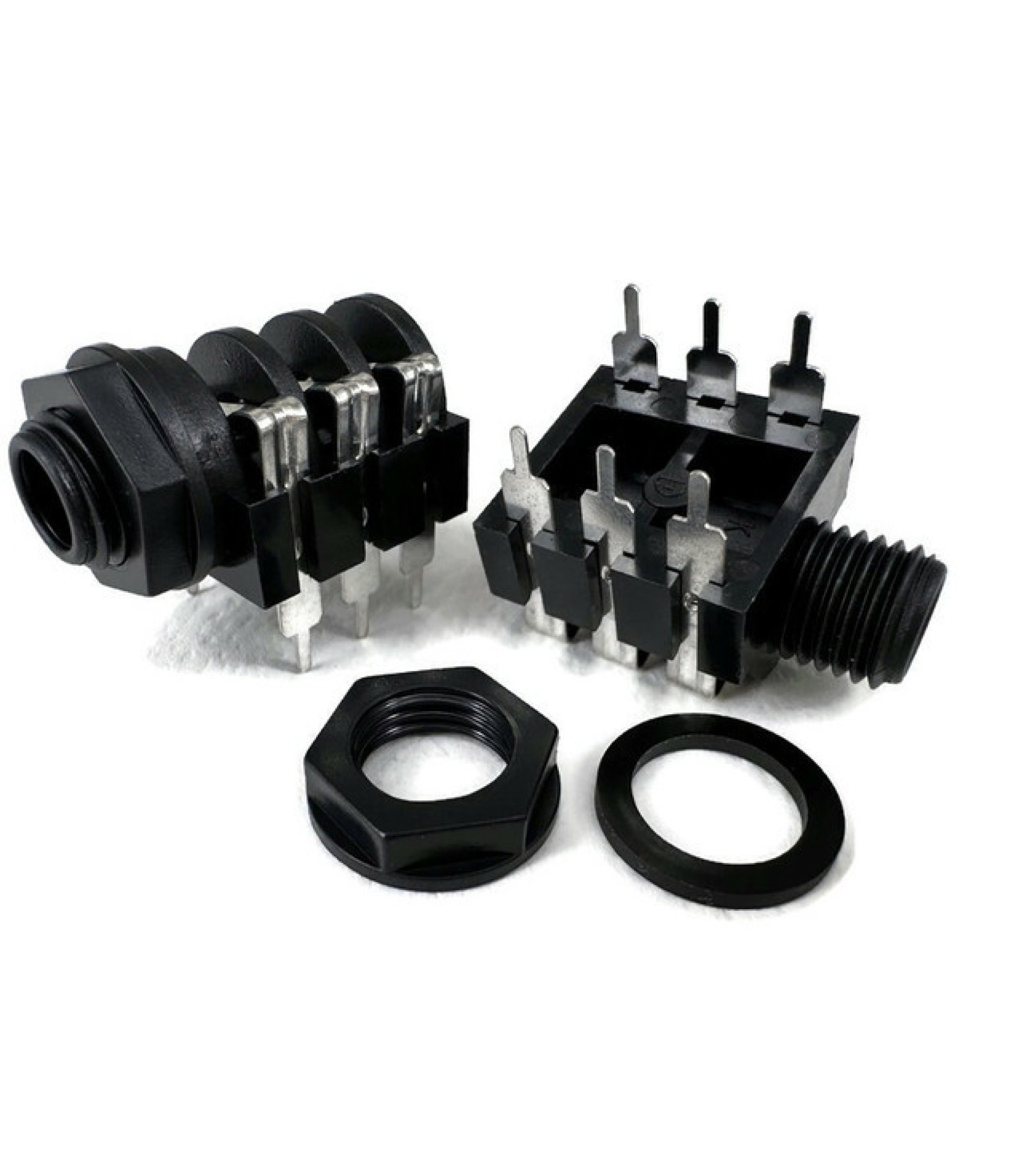 6.35mm 1/4" Stereo Insulated Socket Jack PCB Pins