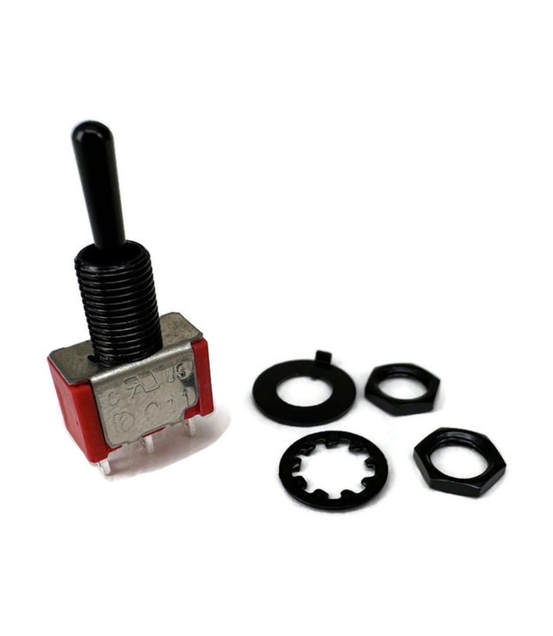 Mini Toggle Switch 1M Series SPDT On-Off-On Black Shaft