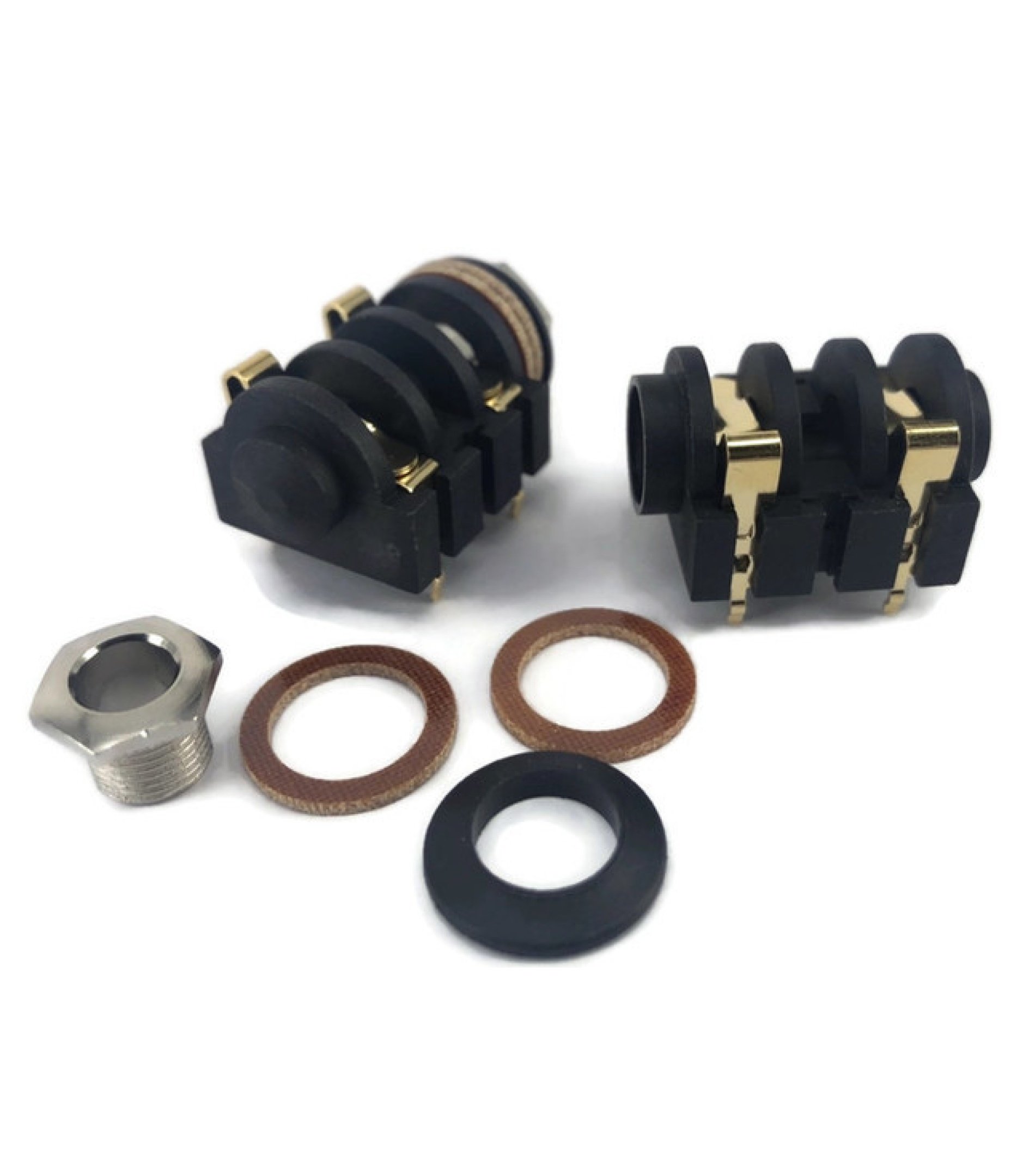 REAN Neutrik NYS2152G 6.35mm 1/4" Mono Insulated Switched Socket Jack Gold PCB Pins