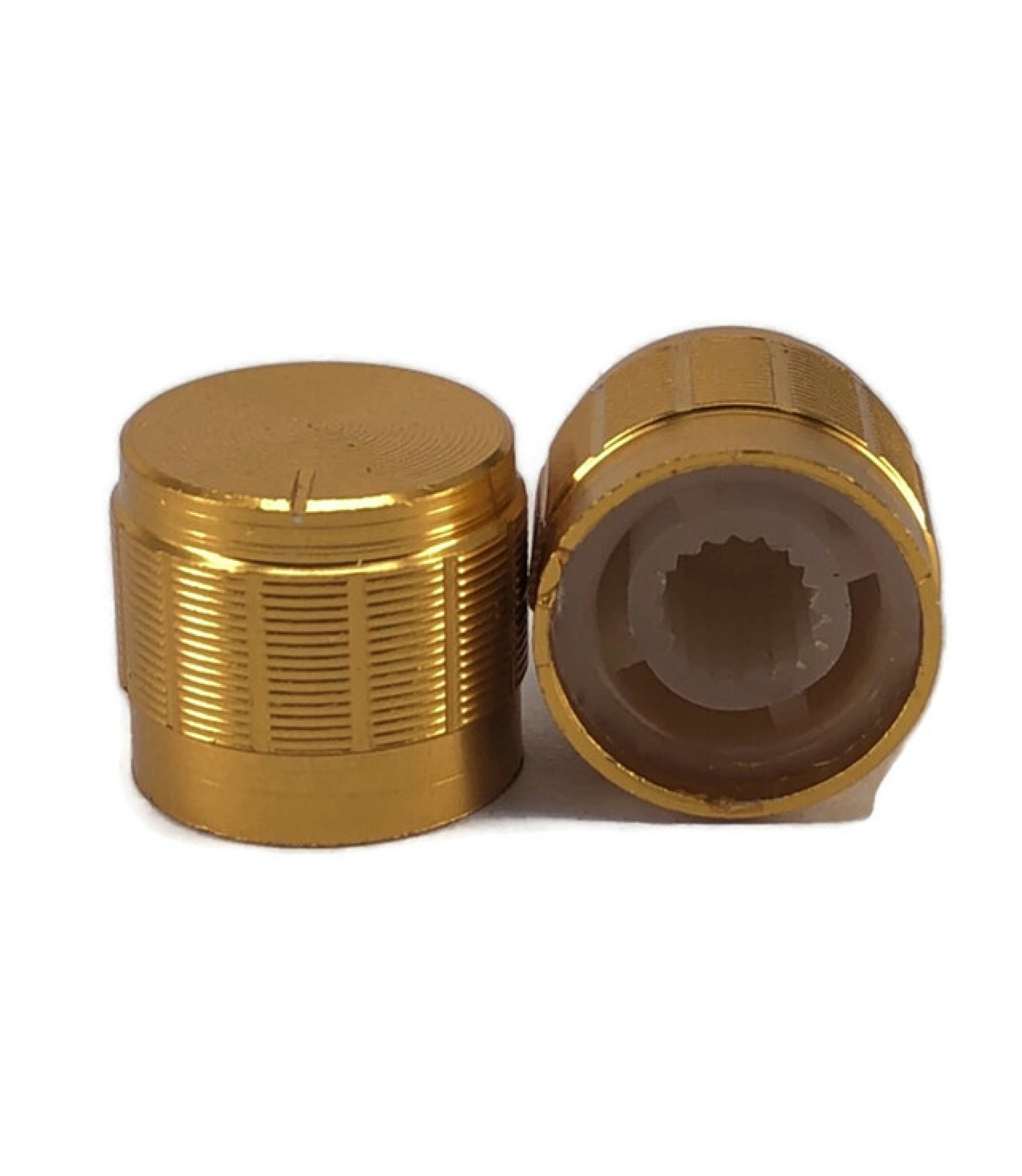 Knurled Aluminum Gold Knob 13x15mm Shaft Diameter 6x18T