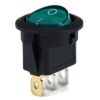 Round Rocker Switch Green ON/OFF SPST (with lamp) 12V