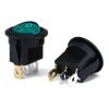 Round Rocker Switch Green ON/OFF SPST (with lamp) 12V