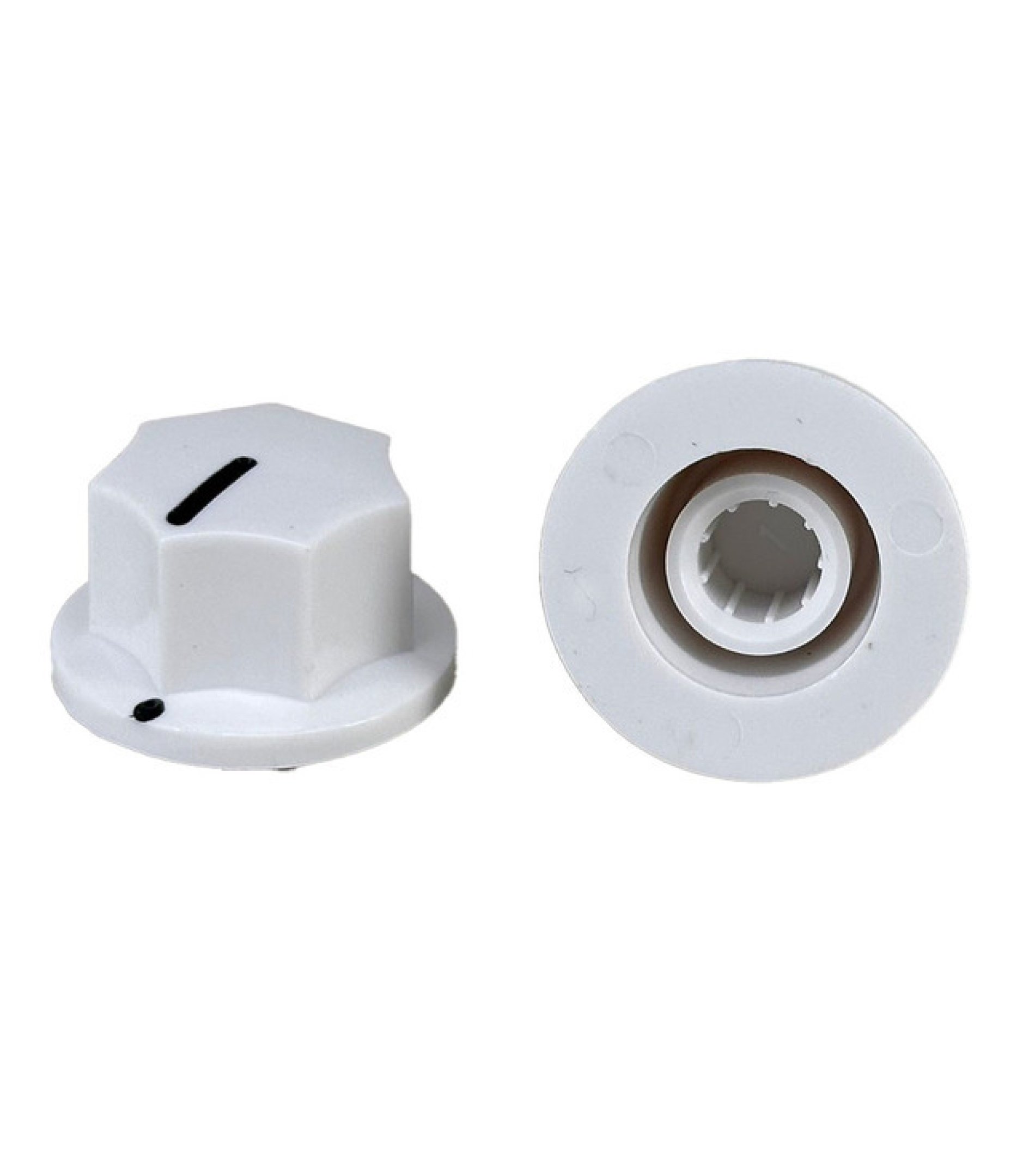 MXR Style Fluted White Knob Shaft 6x18T