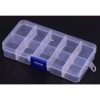 10 Grid Transparent Plastic Project Box 6.5*12.8*2.3 cm