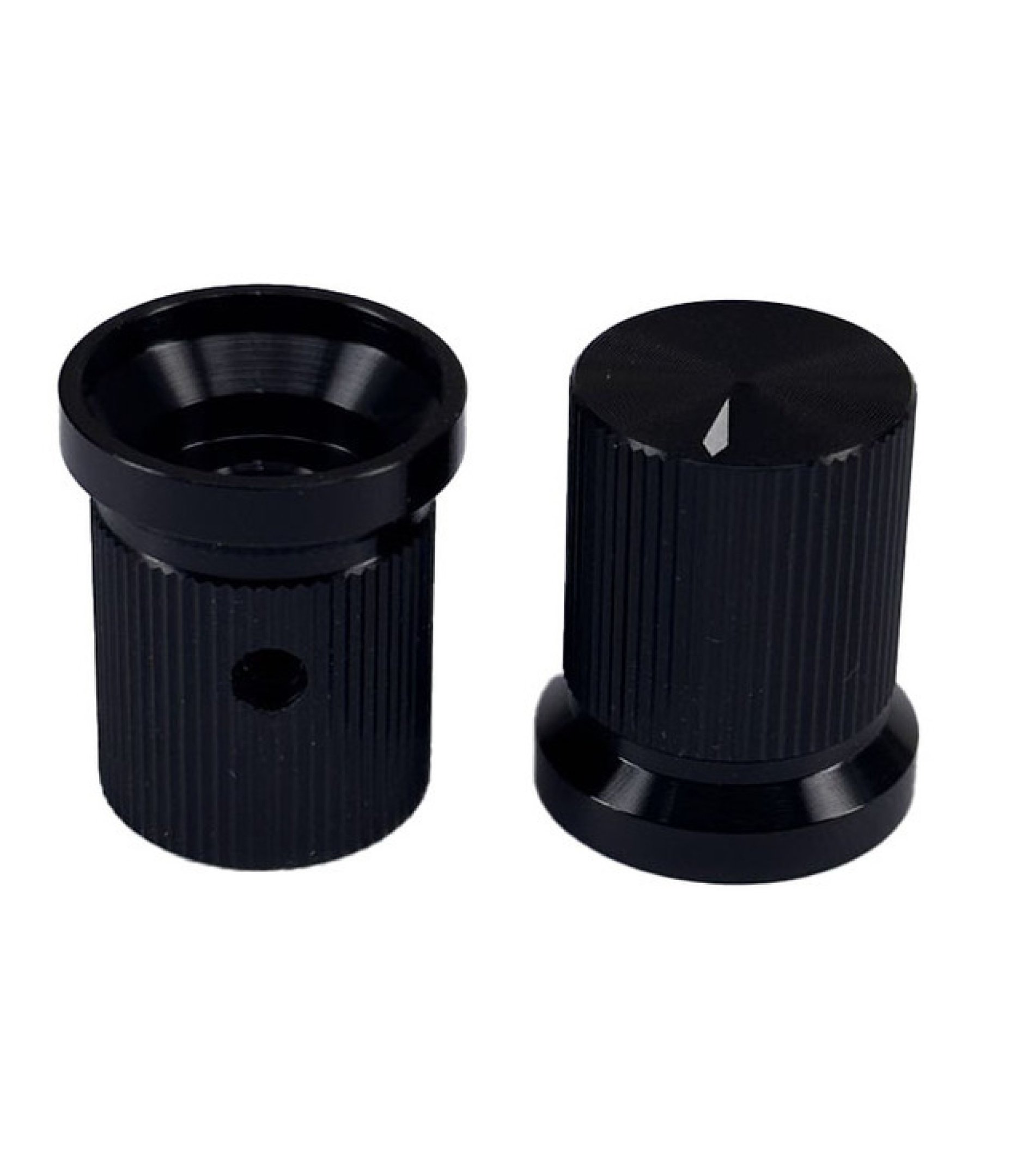 A-7051-1.jpg Black Knurled Aluminum knob 17x20mm Shaft Hole 6mm