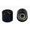 A-7108.jpg Knurled Aluminum Black Knob 13x15mm Shaft 6x18T