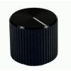 A-7108-2.jpg Knurled Aluminum Black Knob 13x15mm Shaft 6x18T