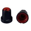 Black body Red Top Knob 15x16 Shaft 6x18T