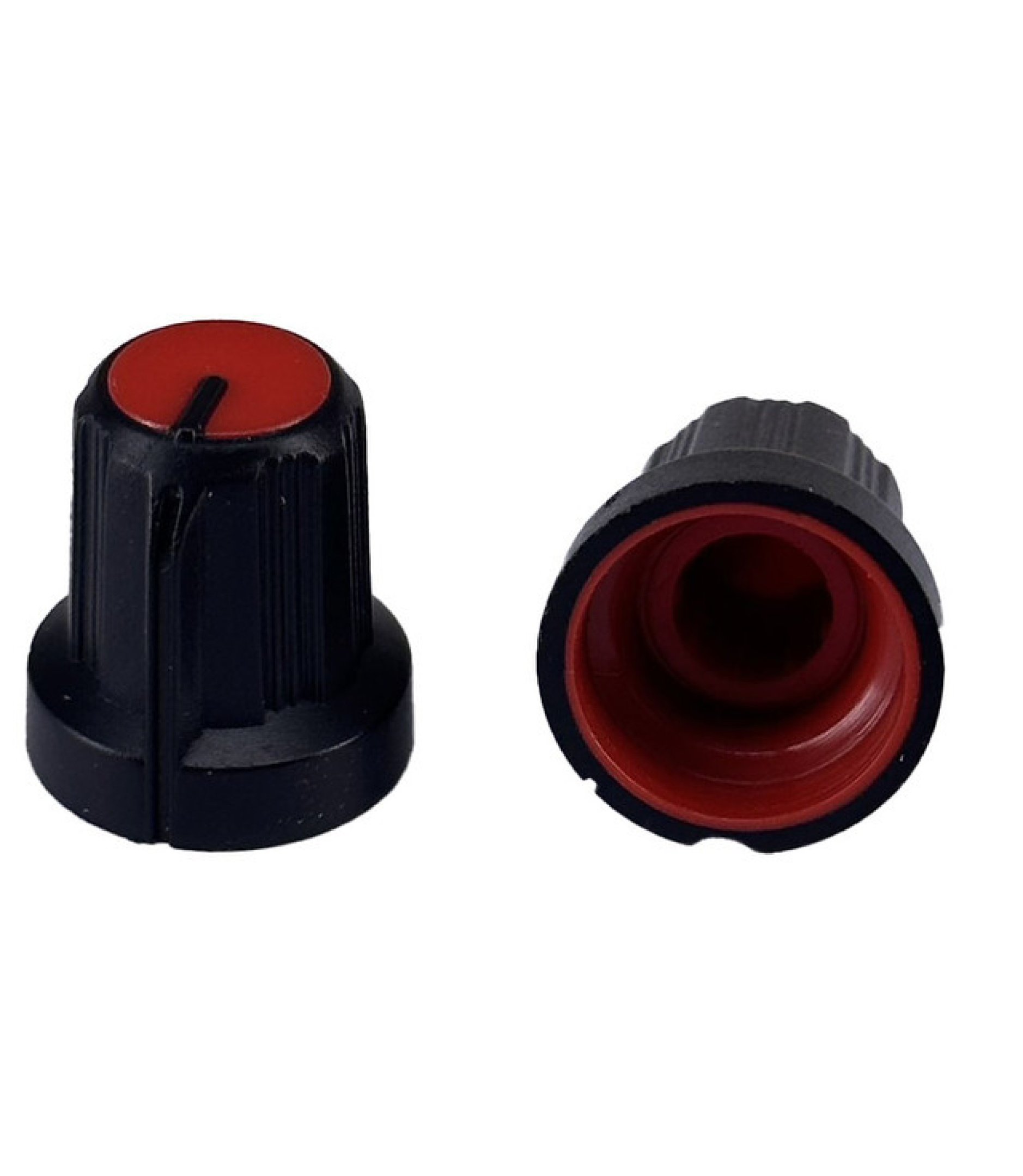 Black body Red Top Knob 15x16 Shaft 6x18T