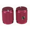 Aluminum Control Knurled knob Shaft Hole 6.4mm Light Red