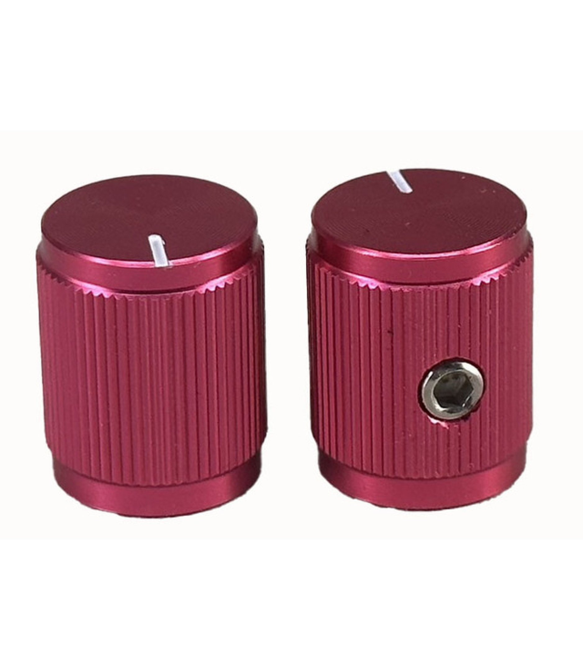 Aluminum Control Knurled knob Shaft Hole 6.4mm Light Red