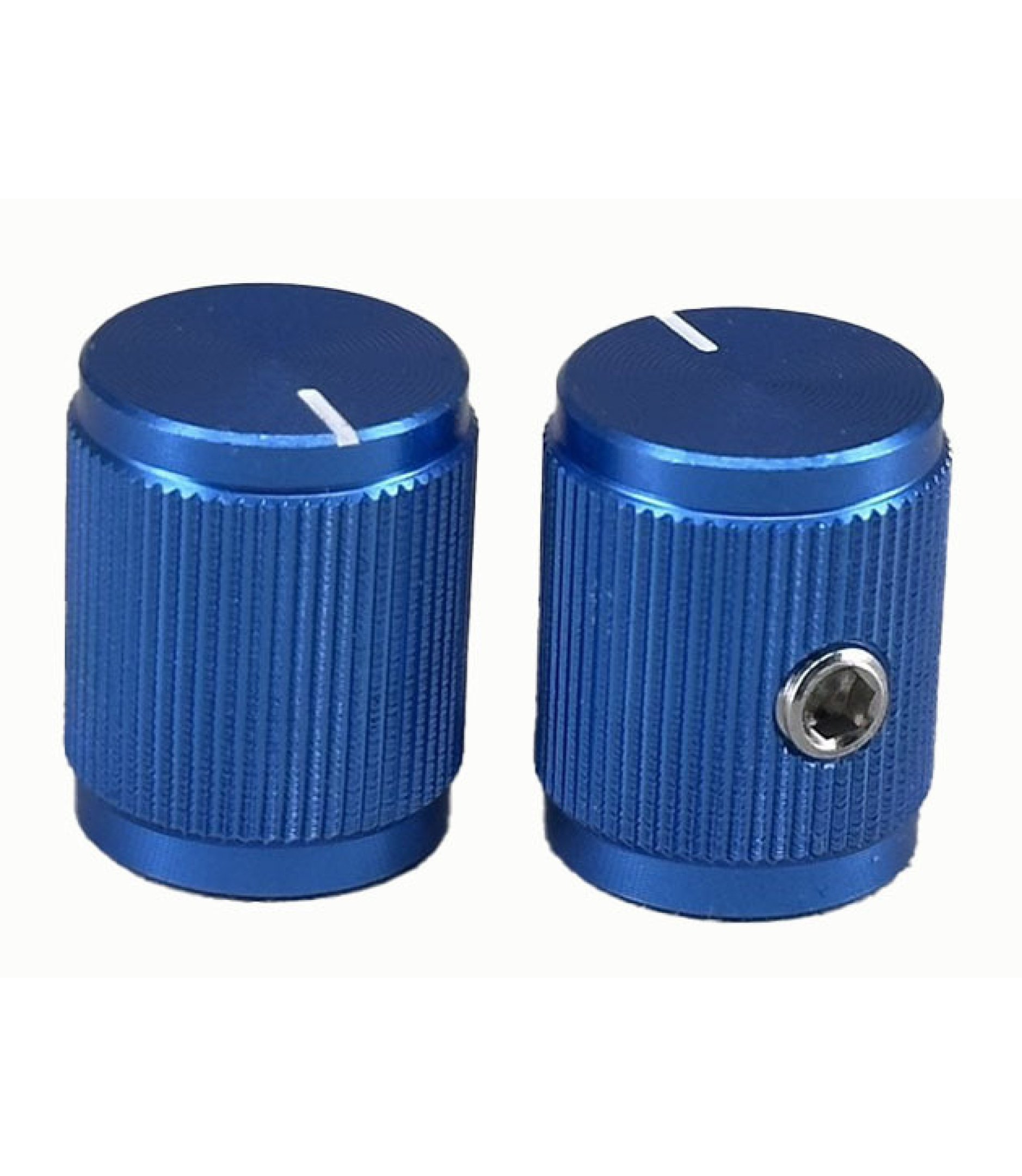 Aluminum Control Knurled knob Shaft Hole 6.4mm Light Blue