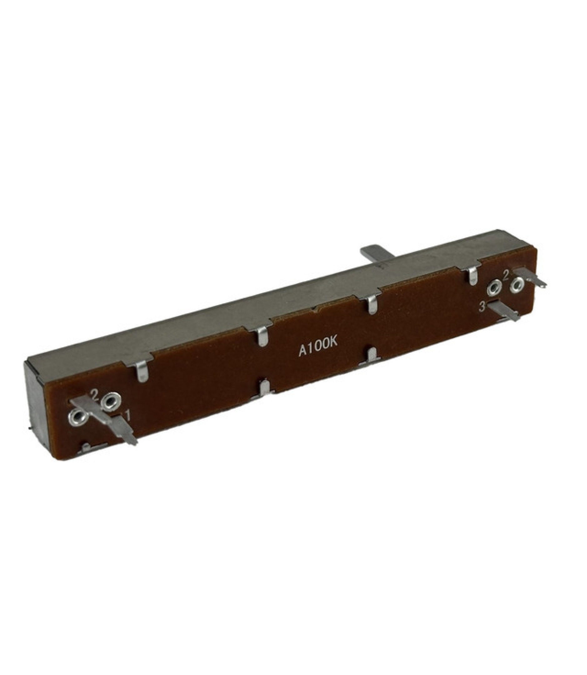 100Electronics 100K OHM Logarithmic Taper Slide Potentiometer PCB Mount Metal Shaft Lever Height: 15mm