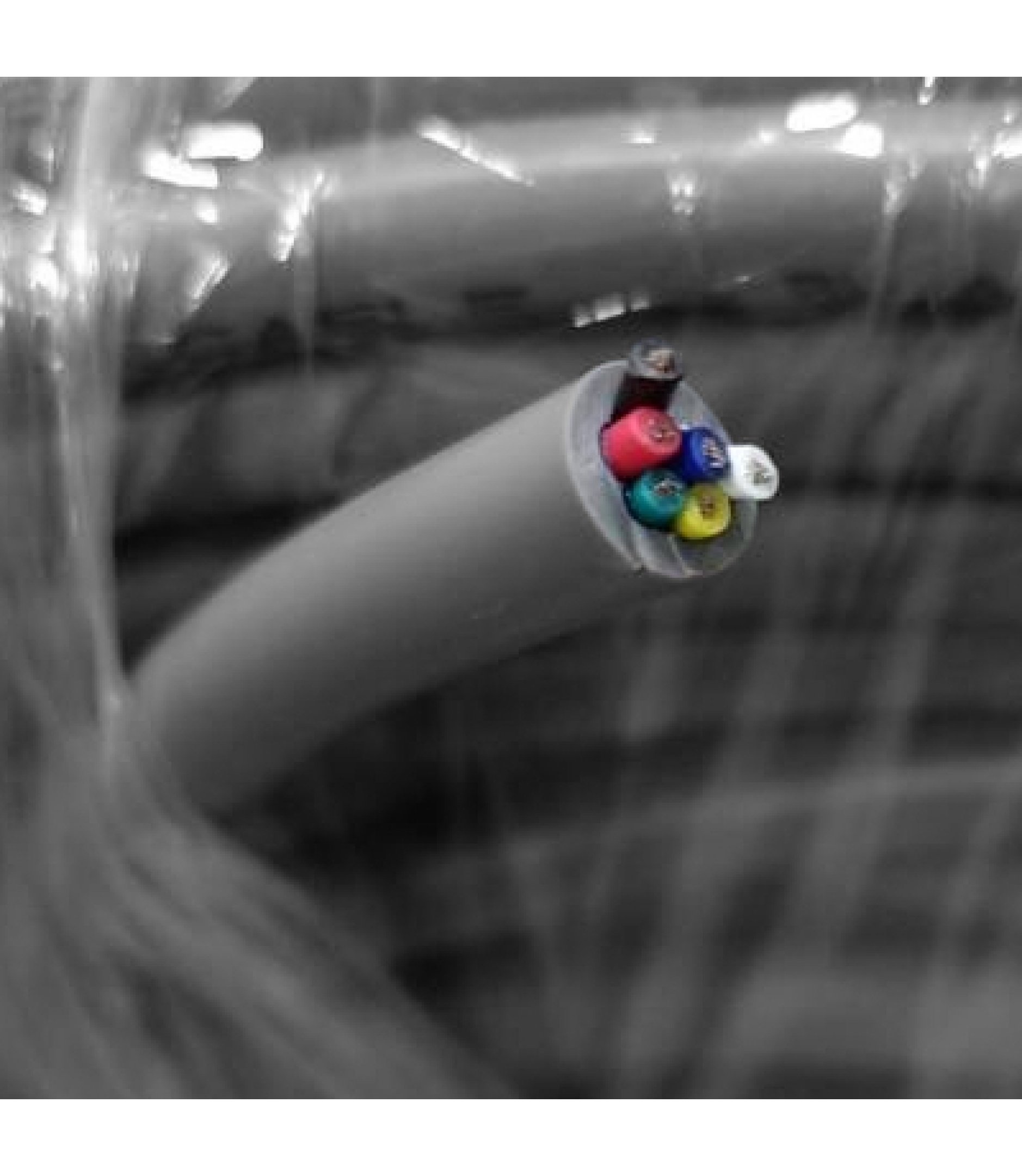 6 Cores Multi Conductor Cable AWG 24 Gray 1FT(30cm)